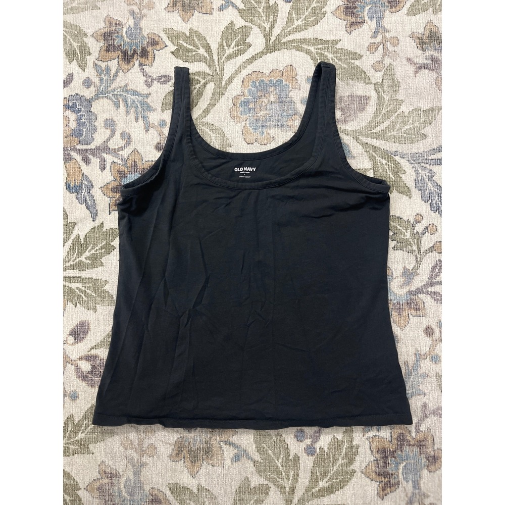 Old Navy Tank Top Women Large Black Excellent First-Layer Scoop Neck Stretch